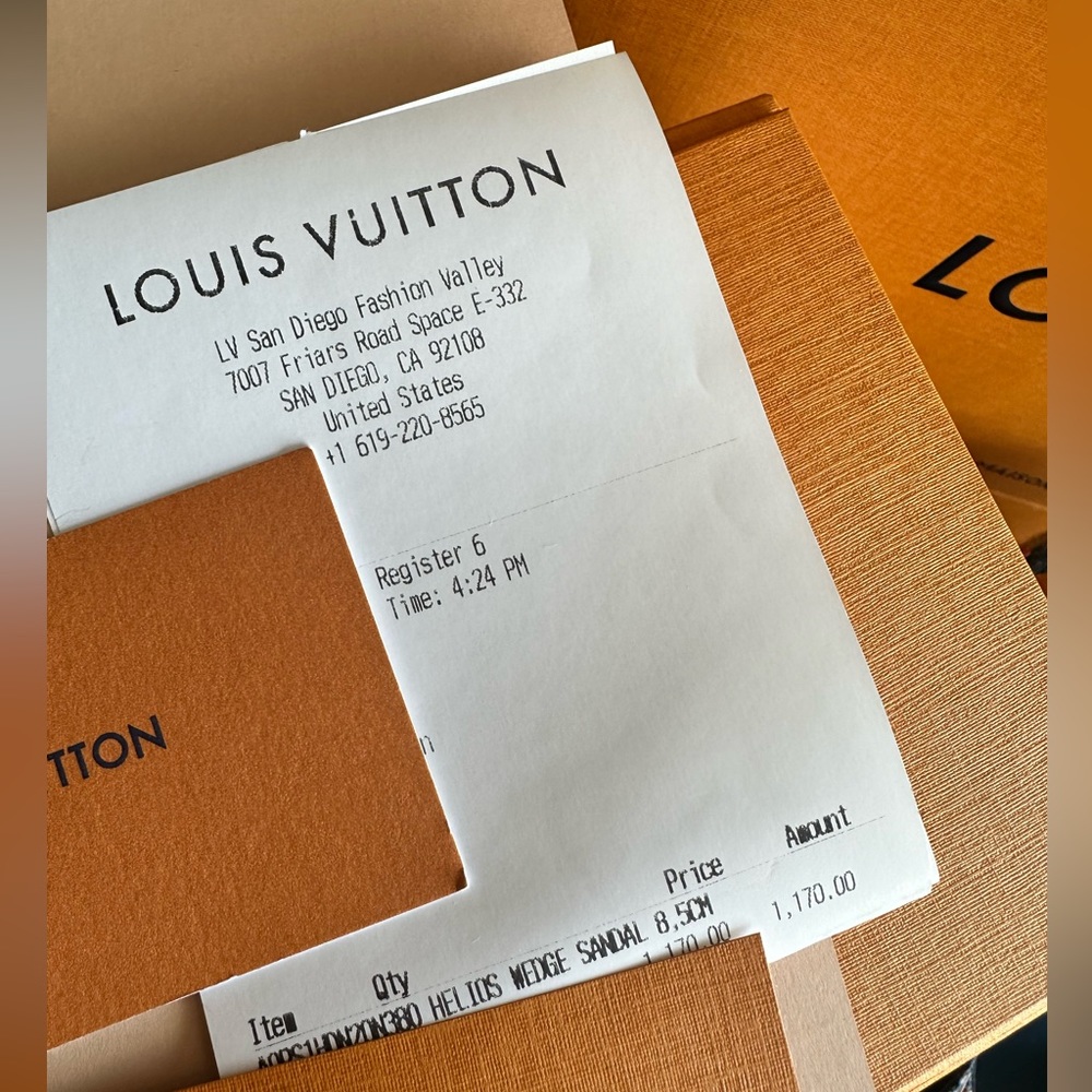 NEW LOUIS VUITTON DENIM Helios Wedge Sandal 💙 - Picture 13 of 13